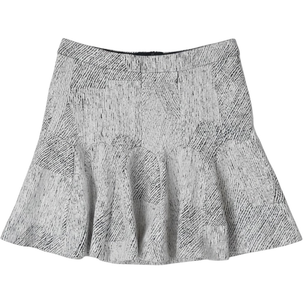 Banana Republic Petite Textured Black White Ruffle Flounce Mini Skirt Womens 4P